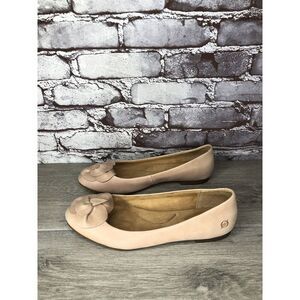 Born Annelie Pink Blush Leather Flower Bow Ballet Flats Women’s Sz 9M US/40EU